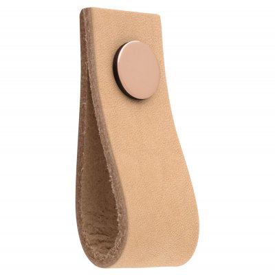 Läderknopp natur/kopparknapp