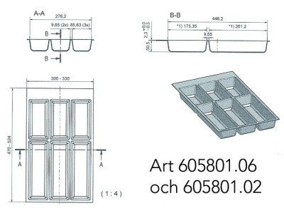 Komplett mått för 400mm bredd