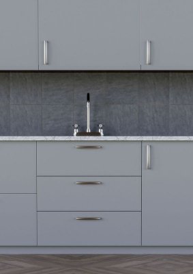 Celano handtag i rostfri look med rundat grepp och borstad finish