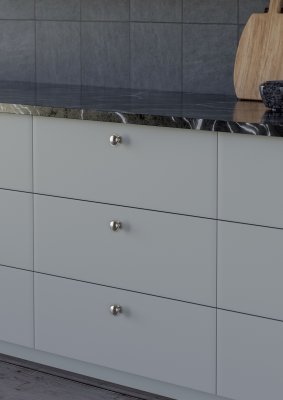 Sora köksknopp i rostfri-look